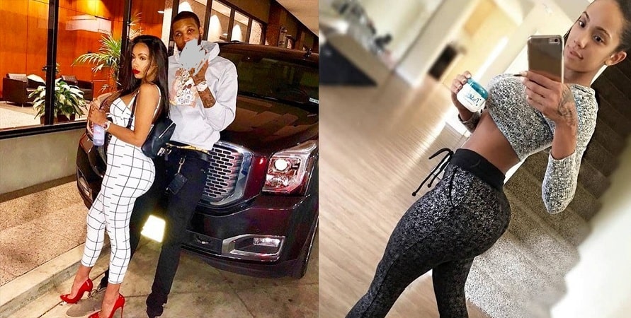 A picture of Erica Mena before and after butt augmentation.